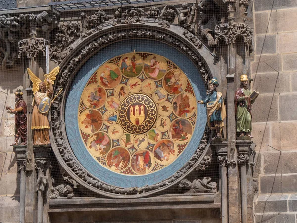 Tablica Kalendarium zegara astronomicznego w Pradze, Republika Czeska — Zdjęcie stockowe
