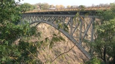 Ünlü Victoria Falls Demiryolu Köprüsü Zimbabve Bungee Jump ile, Afrika