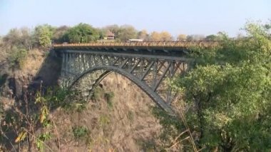 Ünlü Victoria Falls Demiryolu Köprüsü Zimbabve Bungee Jump ile, Afrika