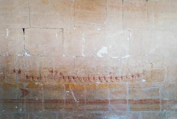 Relief Schip Van Trading Expeditie Naar Punt Door Koningin Hatshepsut — Stockfoto