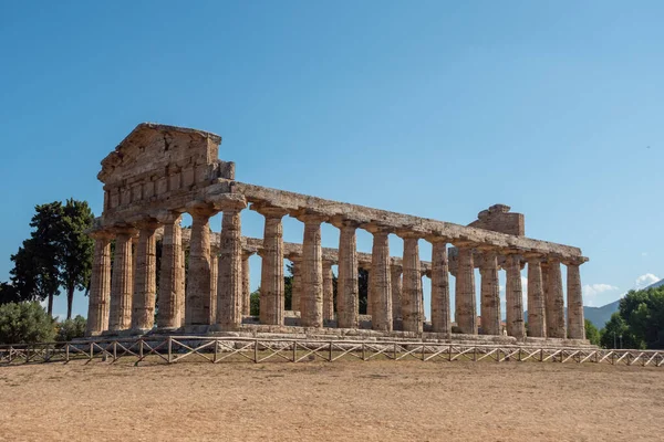 Ancient Greek Temple Athena Paestum Italy Formerly Known Temple Ceres — Stock Photo, Image