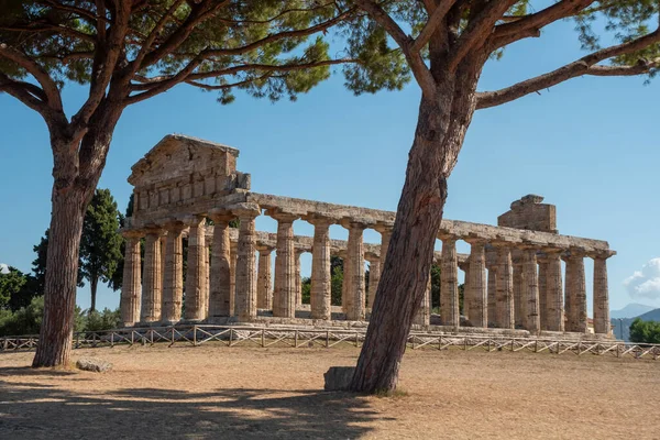 Temple Athena Paestum Italy Formerly Known Temple Ceres Doric Columns — Stock Photo, Image