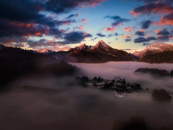 Bella Vista Sulle Montagne Una Zona Panoramica Della Bavaria Nelle — Foto Stock