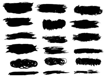 Grunge vektör fırça darbeleri kümesi. Sanatsal tasarım öğeleri