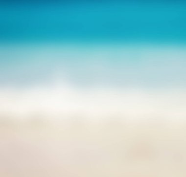 Deniz ve kumla bulanık arkaplan. Yaz tatili kavramı