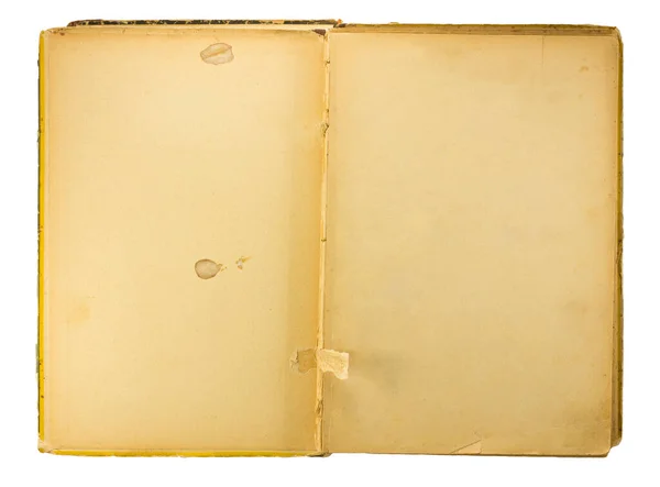Old opened book isolated on white background — Stock Photo, Image