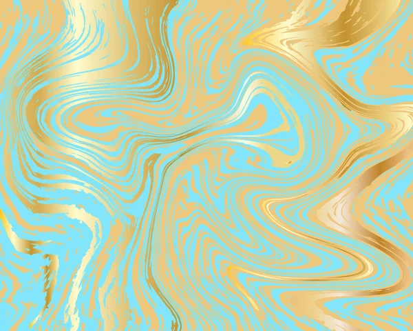 Tekstur vektor marmer emas dan biru. Latar belakang mewah - Stok Vektor