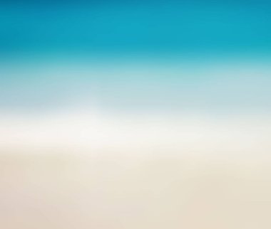 Deniz ve kumla bulanık arkaplan. Yaz tatili kavramı