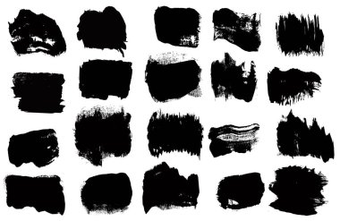 Set of grunge vector brush strokes. Artistic elements clipart