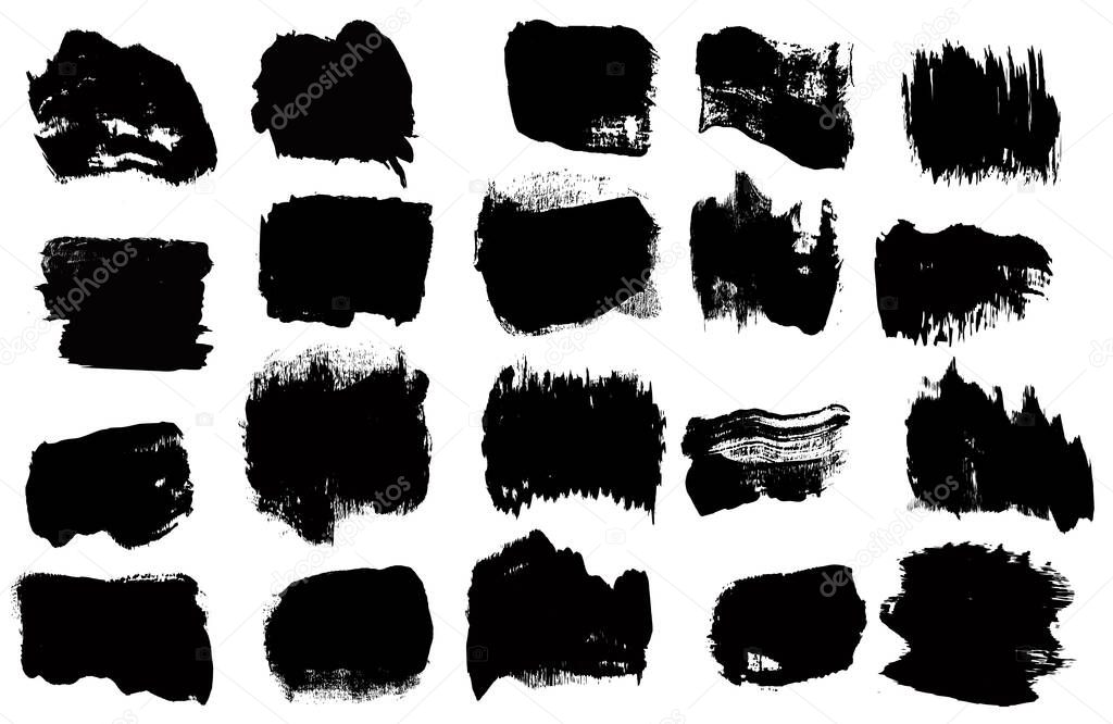 Set of grunge vector brush strokes. Artistic elements