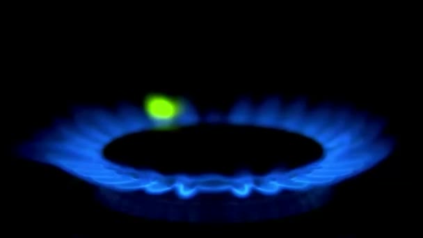 Gas burning from a kitchen gas stove in slow motion — Stock Footage Gas Burning Kitchen Gas Stove Slow Motion Video Clip