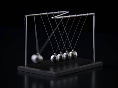 Topları Newton'un beşiği, 3d render, kavramsal görüntü dengeleme.