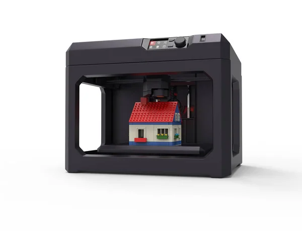 üzerinde beyaz, 3d render, kavramsal görüntü izole 3d yazıcı makinesi konsepti.