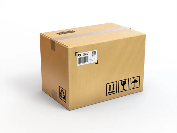 Beyaz arka plan üzerinde beyaz, 3d render, kavramsal görüntü izole, kargo kutusunda.