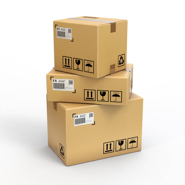 грузовые боксы на белом фоне, изолированные на белом, 3D рендеринг, концептуальное изображение
.