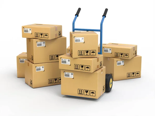 Nakliye ve lojistik üzerinde beyaz, 3d render, kavramsal görüntü izole kavramı.