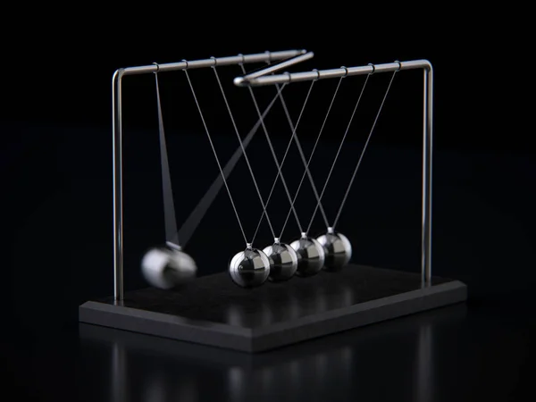 Topları Newton'un beşiği, 3d render, kavramsal görüntü dengeleme.