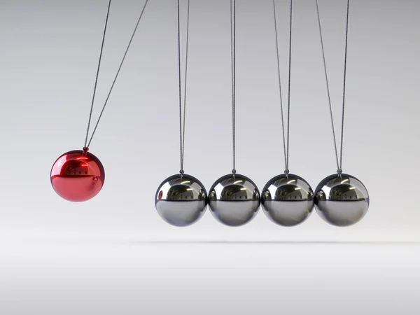 Balancing Balls Newton Cradle Rendu Image Conceptuelle — Photo