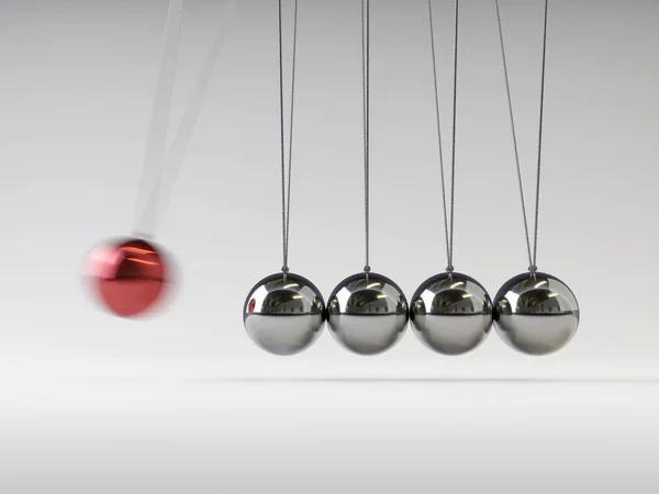 Balancing Balls Newton Cradle Rendering Conceptual Image — стоковое фото