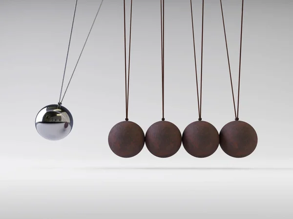 Topları Newton'un beşiği, 3d render, kavramsal görüntü dengeleme.