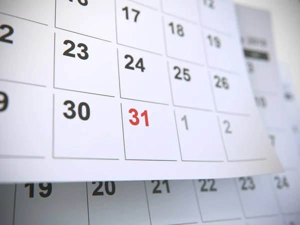 Takvim sayfaları, 3d render, kavramsal görüntü.