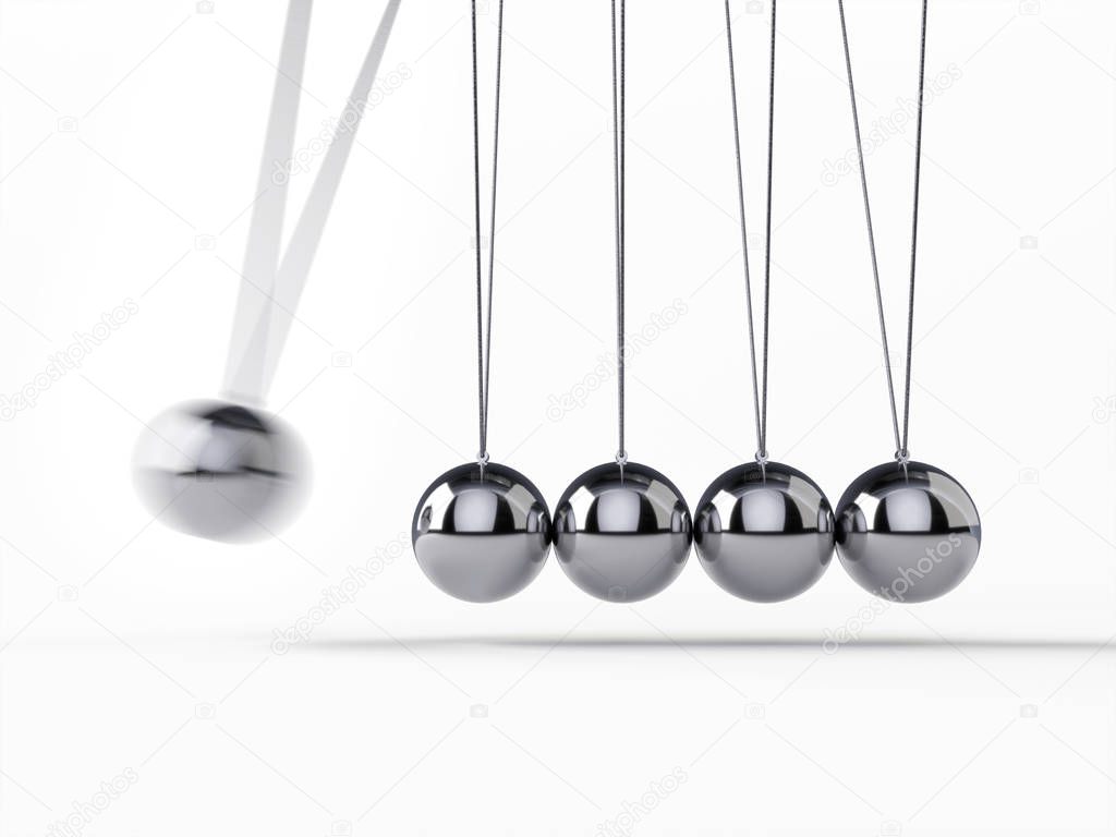 Balancing Balls Newton's Cradle, 3d rendering,conceptual image.