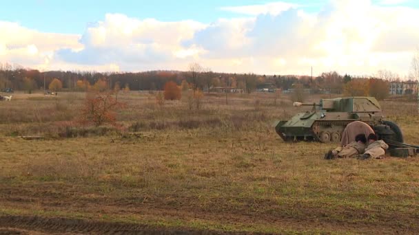 Kluby Fanoušků Rekonstrukce Historických Událostí Odehrávají Jedné Bitev Světové Války — Stock video