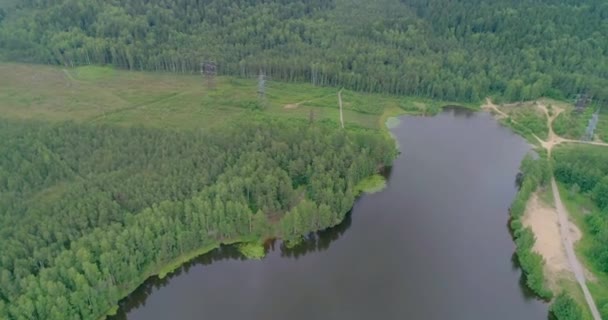 Ruská Krajina Krásný Výhled Letní Krajiny Pořízené Quadrocopter Letní Den — Stock video