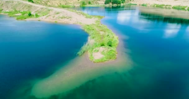 Russian Landscape Beautiful Views Clear Waters Lake Formed Result Mining — Stock Video
