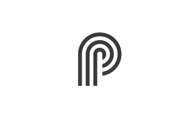 Bir basit ve profesyonel P harfi monogram.