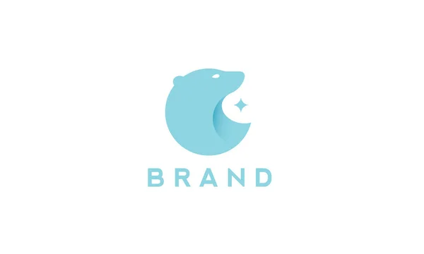 Bir minimalist vektör kutup ayısı logo.