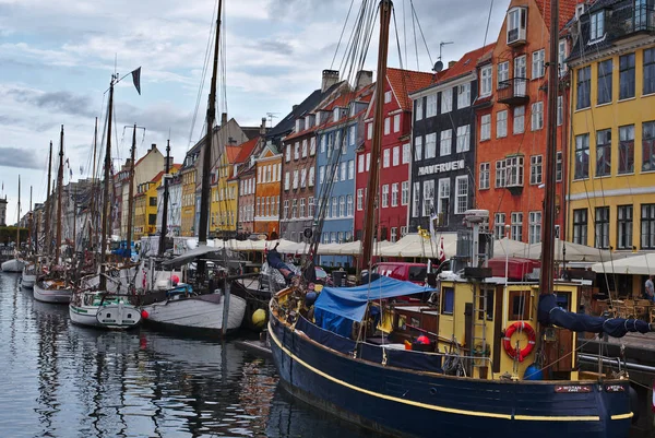 Копенгаген Дания Августа 2018 Года Nyhavn Является Прибрежным Районом Копенгагене — стоковое фото