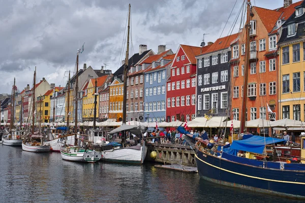 Копенгаген Дания Августа 2018 Года Nyhavn Является Прибрежным Районом Копенгагене — стоковое фото