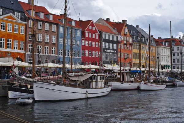 Копенгаген Дания Августа 2018 Года Nyhavn Является Прибрежным Районом Копенгагене — стоковое фото