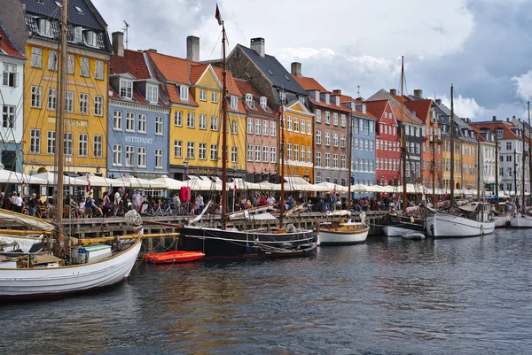 Копенгаген Дания Августа 2018 Года Nyhavn Является Прибрежным Районом Копенгагене — стоковое фото