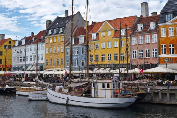 Копенгаген Дания Августа 2018 Года Nyhavn Является Прибрежным Районом Копенгагене — стоковое фото