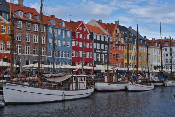 Копенгаген Дания Августа 2018 Года Nyhavn Является Прибрежным Районом Копенгагене — стоковое фото