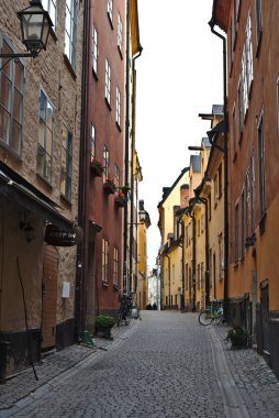 Gamla stan veya Stokholm eski sokak
