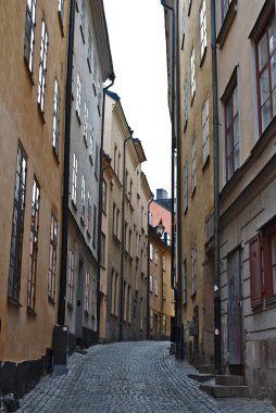 Gamla stan veya Stokholm eski sokak