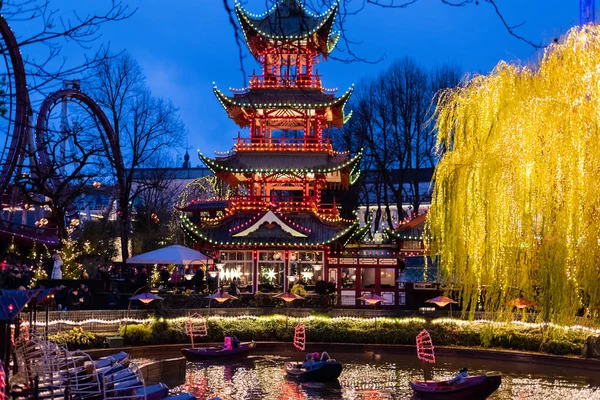 Copenhagen Denmark December 2018 Tivoli Garden Chiness Park Copenhagen December — Stock Photo, Image