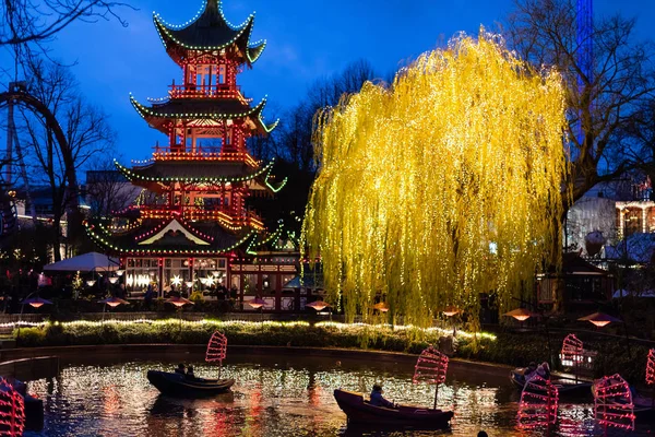 Copenhagen Denmark December 2018 Tivoli Garden Chiness Park Copenhagen December — Stock Photo, Image