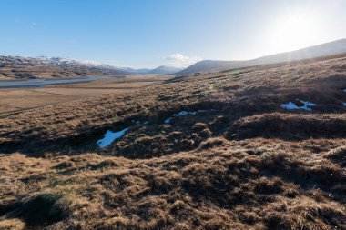 İzlanda'daki Hengifoss manzara