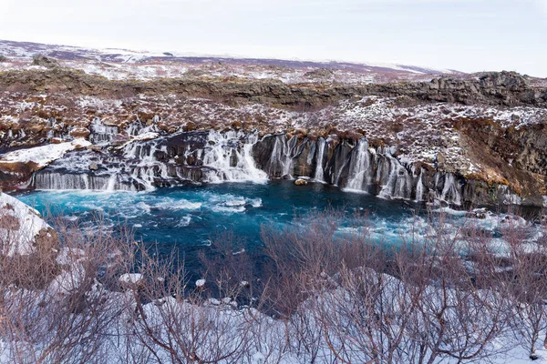 Hraunfossar vattenfall på Island — Stockfoto