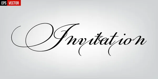 Invitación tipografía inglesa sobre fondo gris — Vector de stock