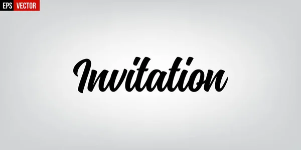 Invitation english typography on grey background — Stock Vector