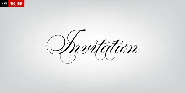 Invitation english typography on grey background — Stock Vector