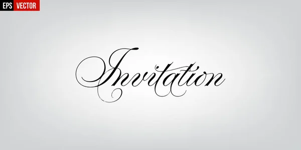 Invitation typographie anglaise sur fond gris — Image vectorielle