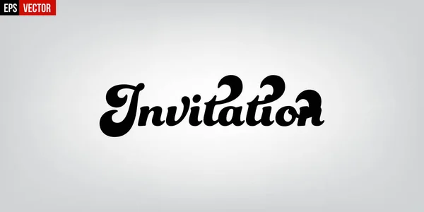 Invitation typographie anglaise sur fond gris — Image vectorielle