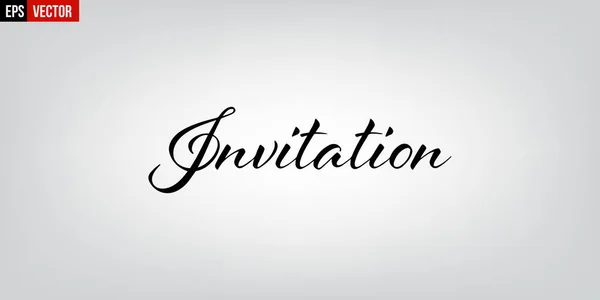 Invitation english typography on grey background — Stock Vector