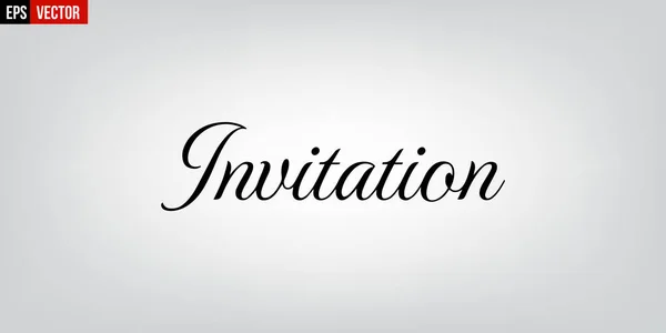 Invitation english typography on grey background — Stock Vector